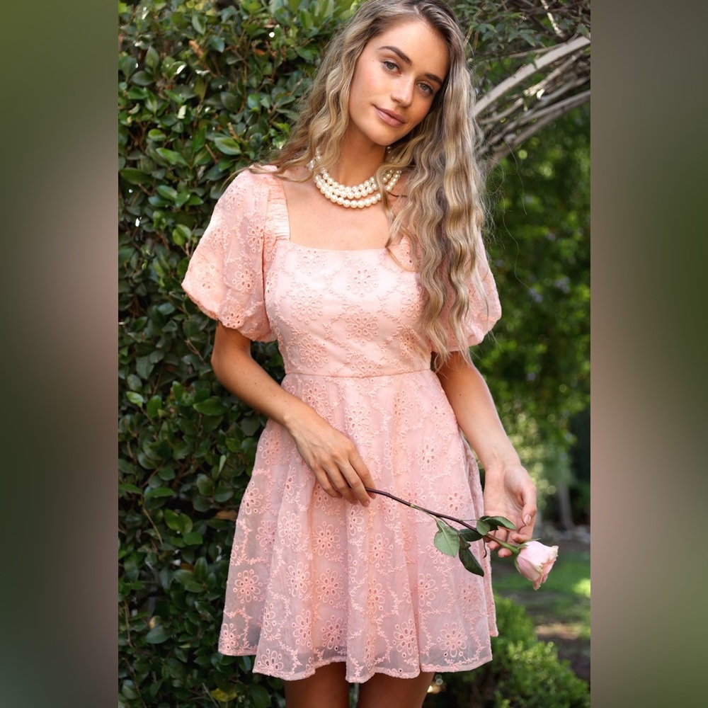 Adelyn Rae Matilda Embroidered Minj Dress - XS